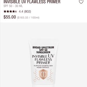 Charlotte Tilbury Invisible UV Flawless Poreless Primer - White & Rose Gold